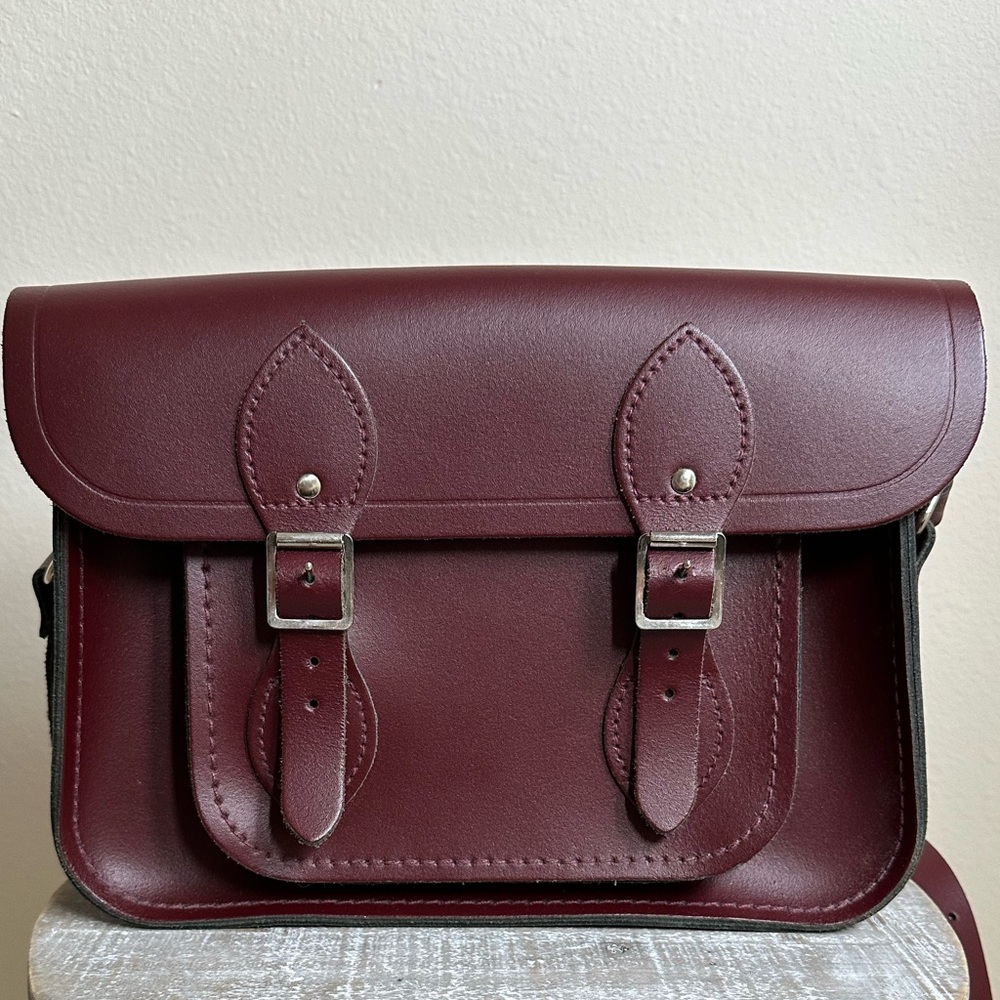 Vintage leather oxblood satchel. The Cambridge Satchel Company. 11 inches